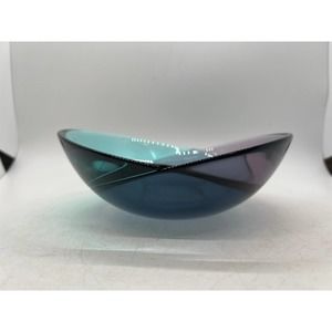 Orrefors 2005 Blue and Purple Conde Crystal Bowl Limited Edition Lena Bergstrom